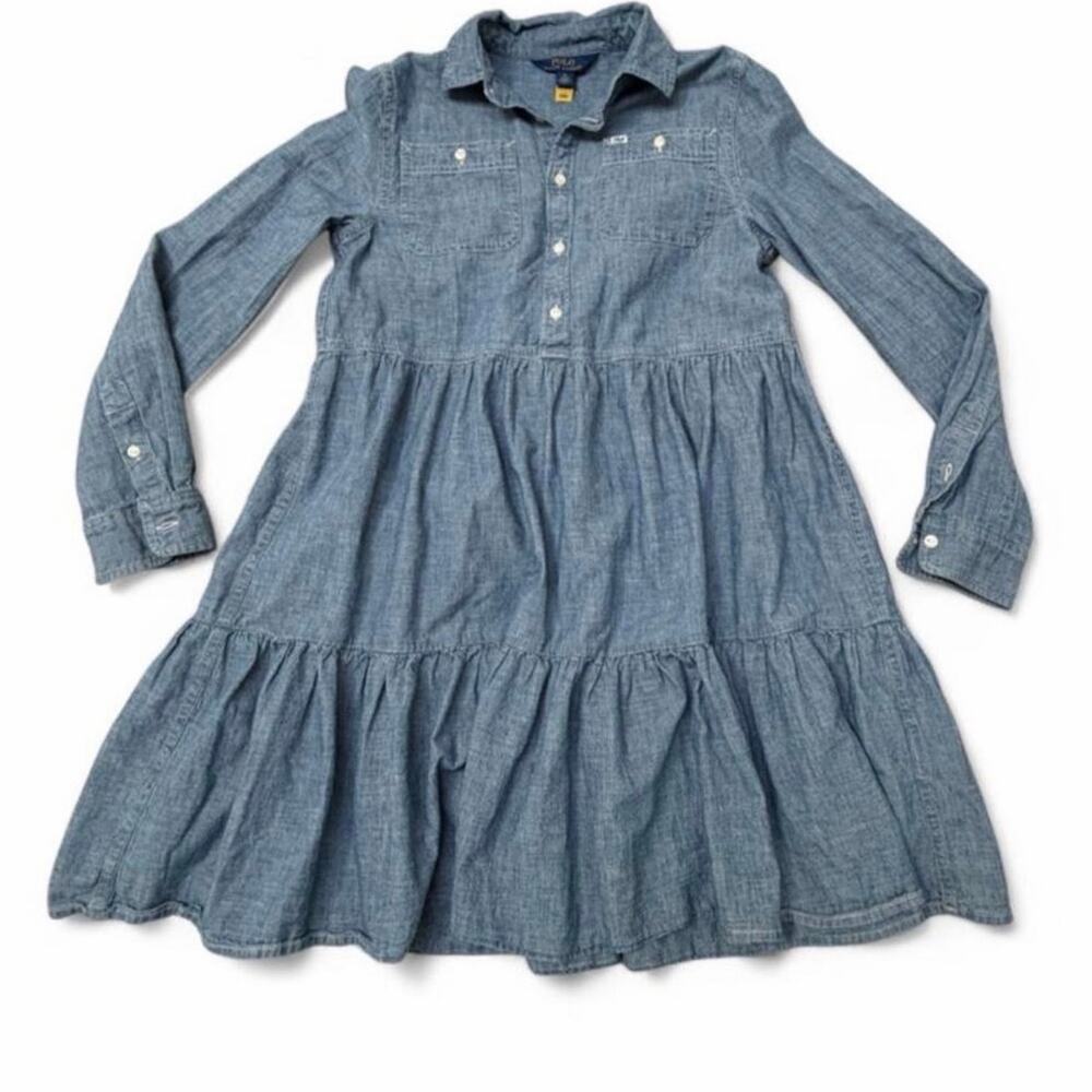 Girls Polo Ralph Lauren Denim Dress Size 16